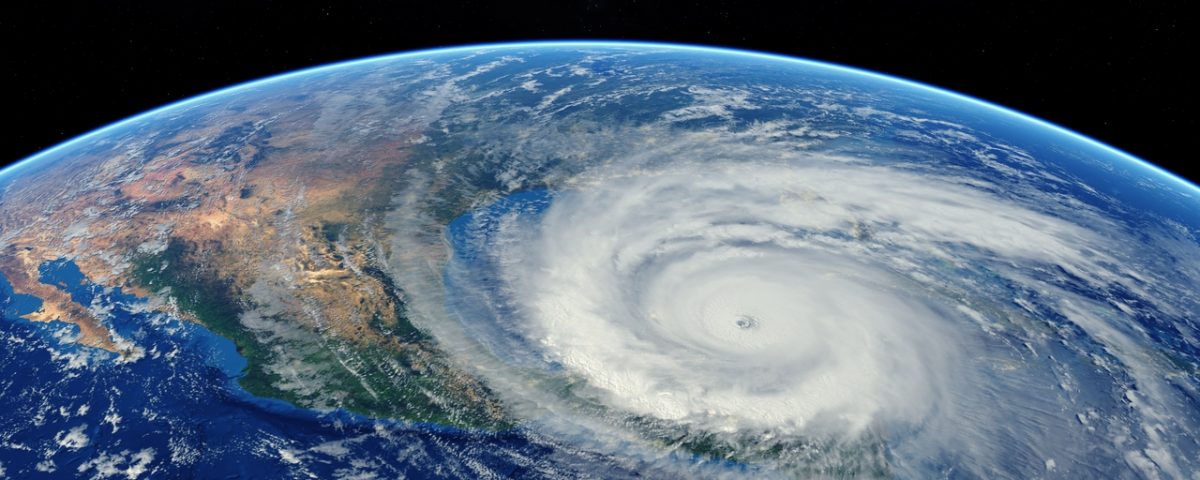 eye of hurricane from outer space