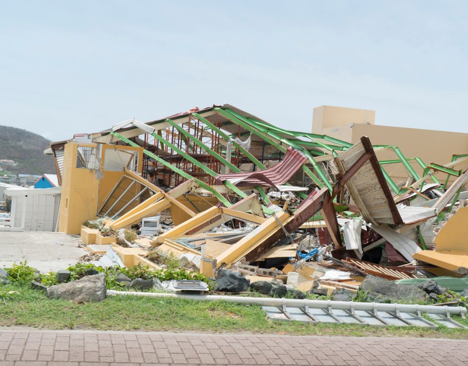 building destroyed by hurricane